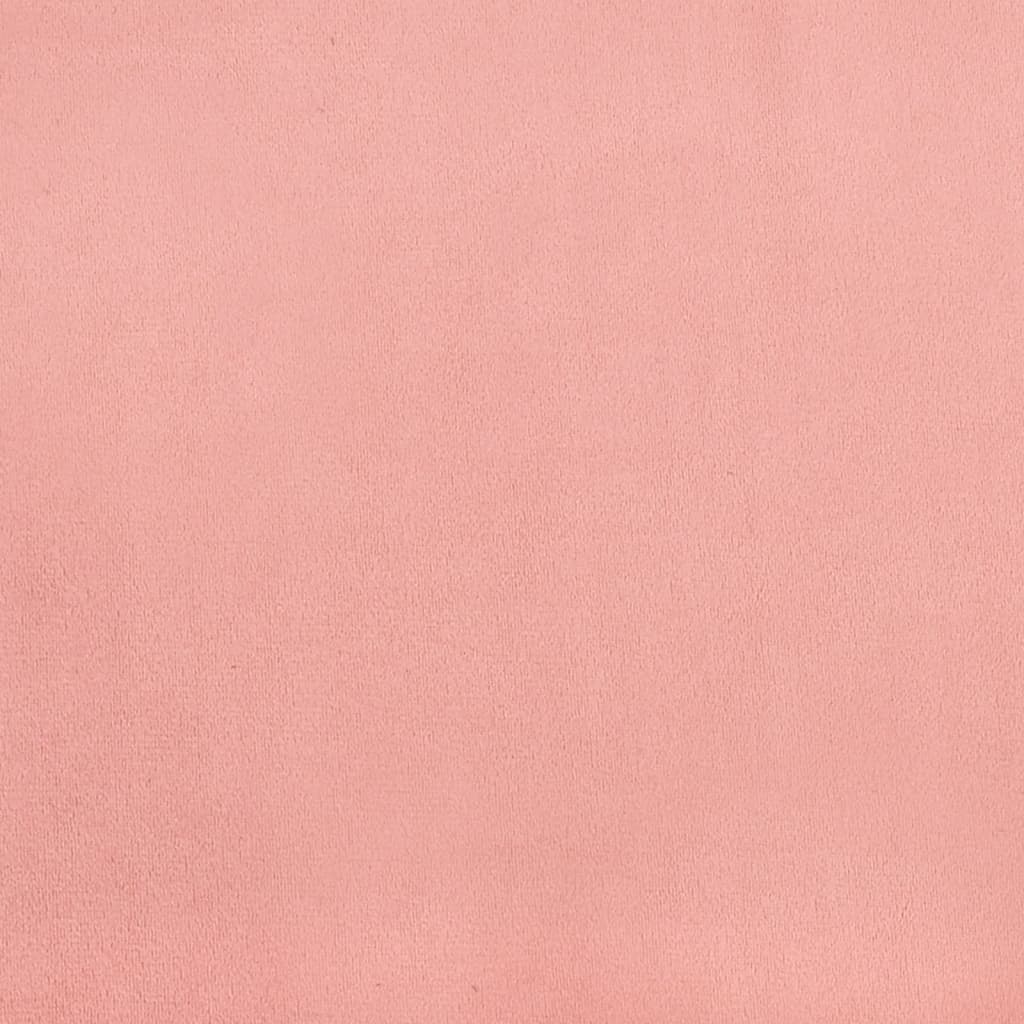 Rózsaszín bársony ágykeret fejtámlával 200 x 200 cm 