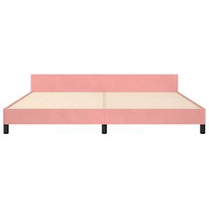 Rám postele s čelem bez matrace růžový 200x200 cm samet - obrázek 5
