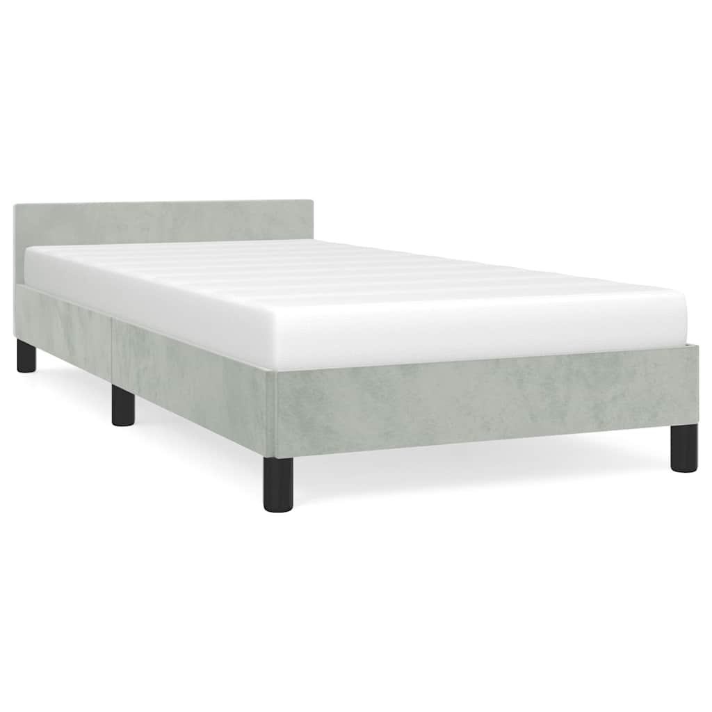Bed Frame with Headboard Platform Bed Base Frame for Bedroom Velvet vidaXL