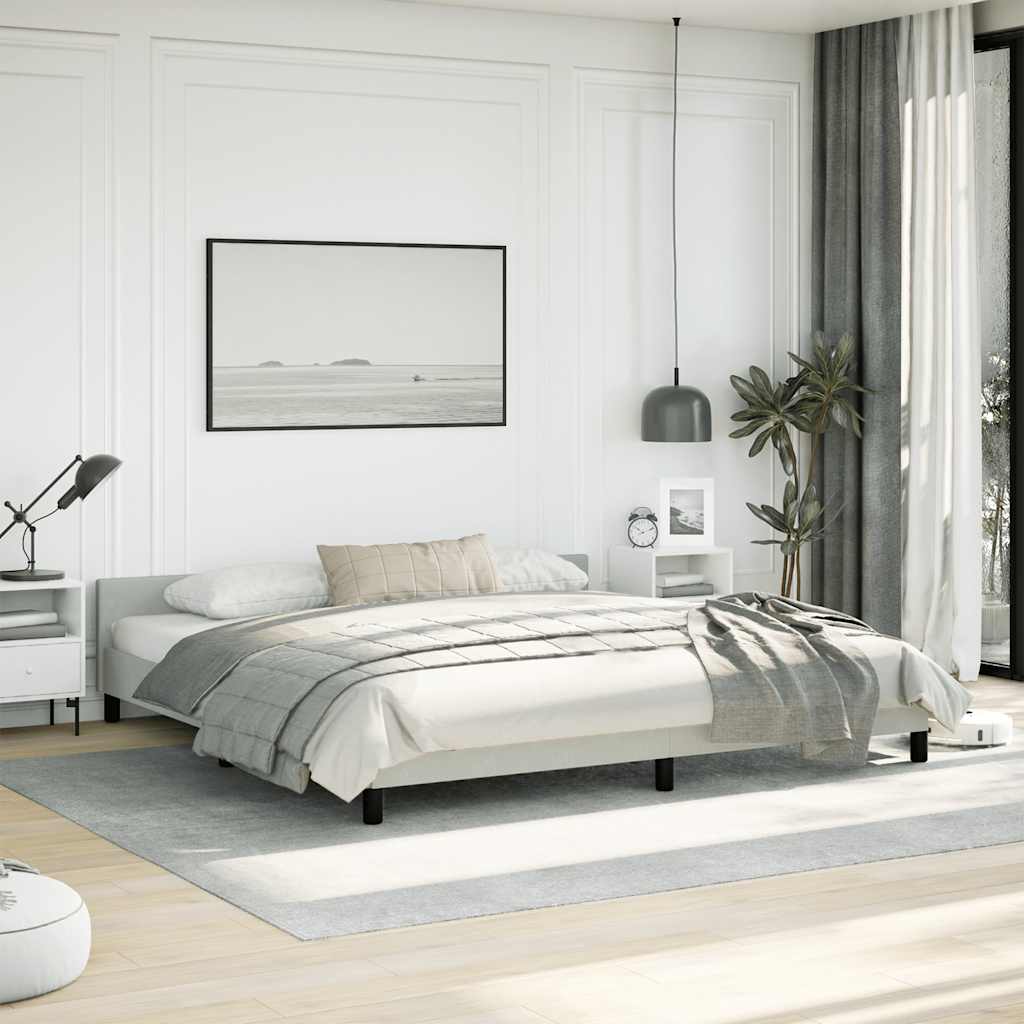 vidaXL Bed Frame with Headboard Platform Bed Base Frame for Bedroom Velvet