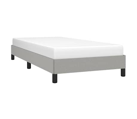 vidaXL Bed Frame without Mattress Light Grey 90x190 cm Single Single Fabric