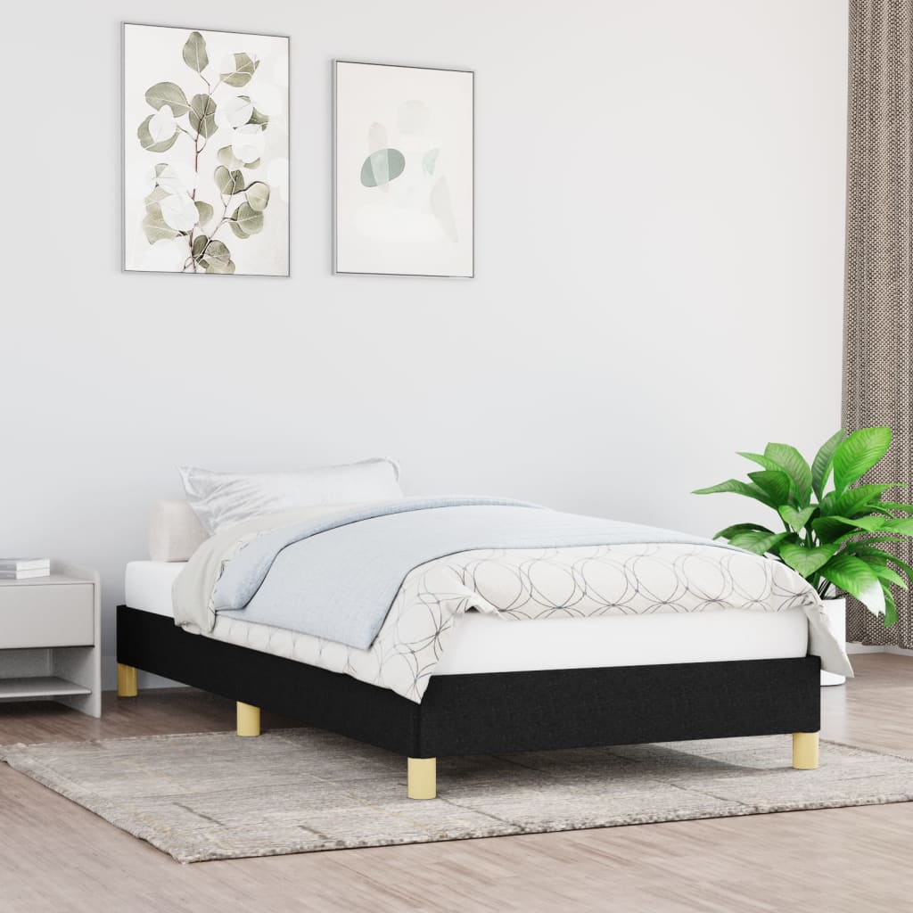 Photos - Bed VidaXL  Frame without Mattress Black 90x190 cm Single Single Fabric 