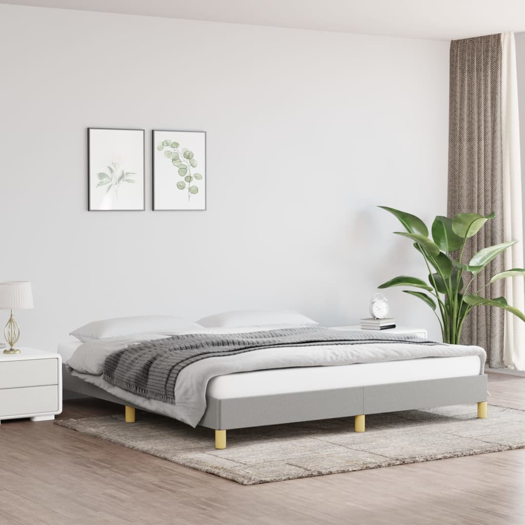 Queen bed deals frame light grey