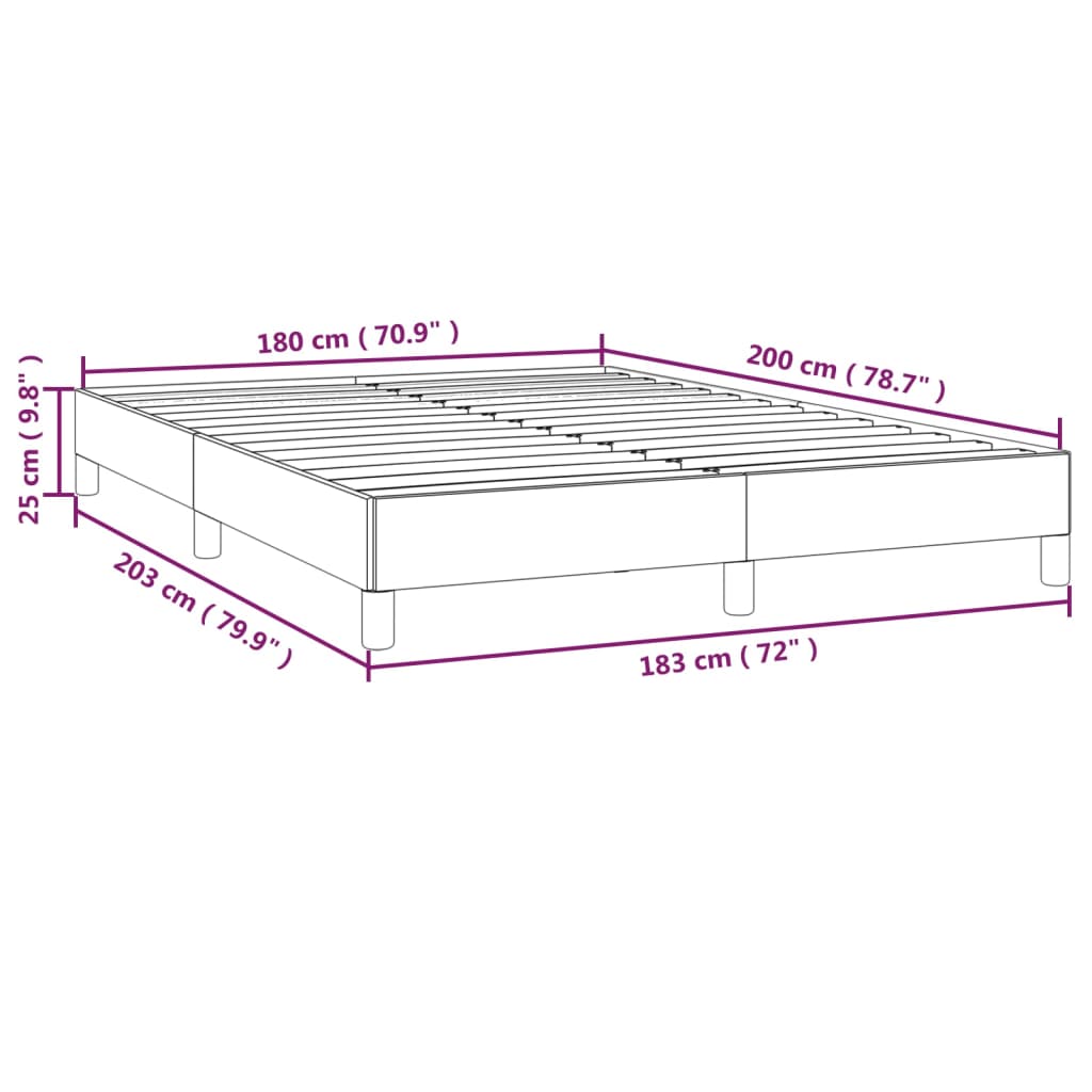Sengeramme uten madrass svart 180x200cm Super King stoff - Bilde 7
