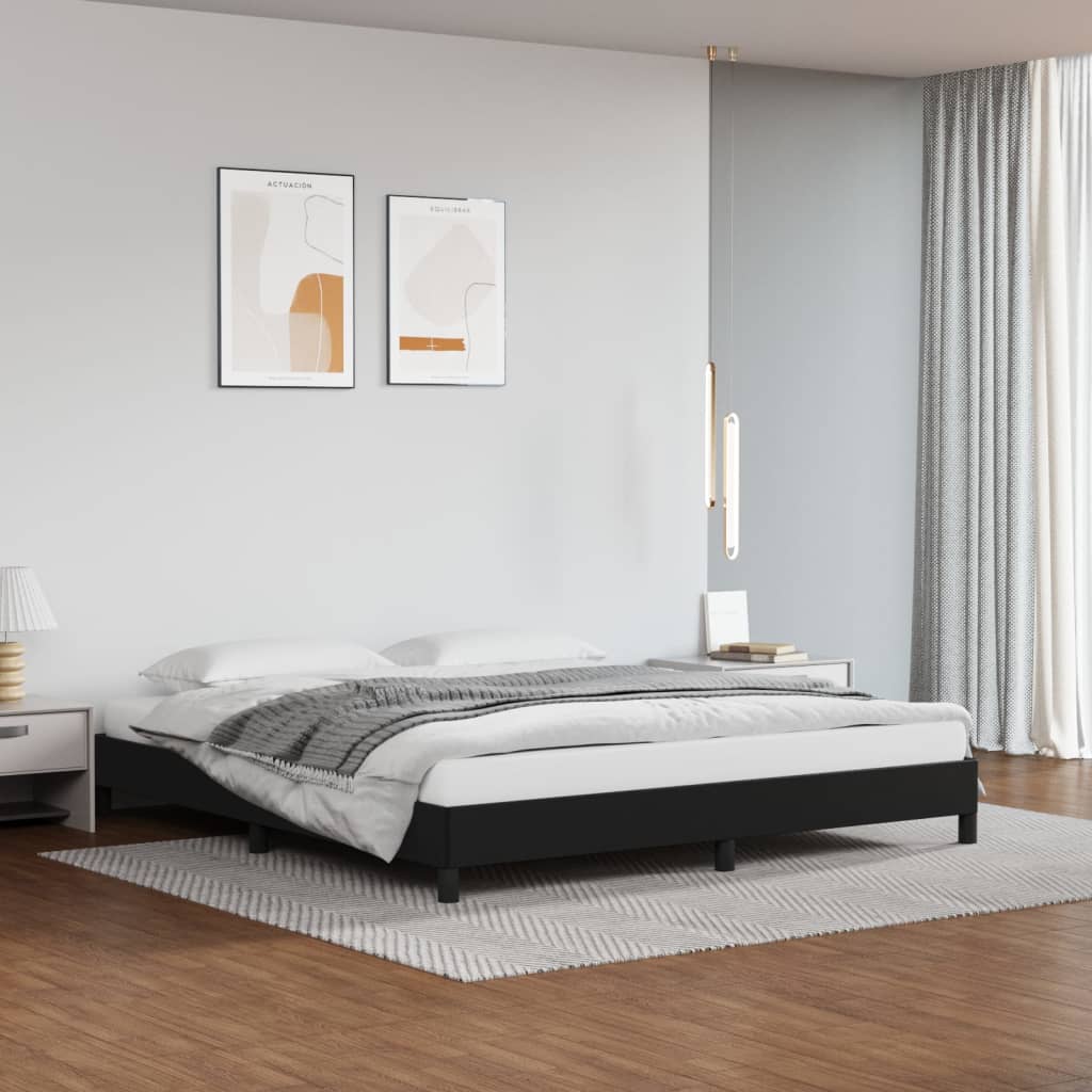 vidaXL Sengeramme svart 180x200 cm Super King kunstskinn