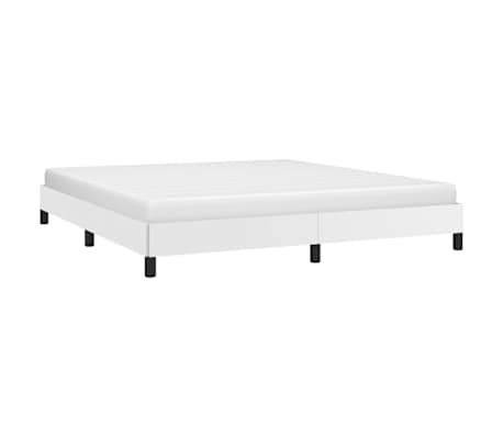 vidaXL Bed Frame without Mattress White Super King Faux Leather