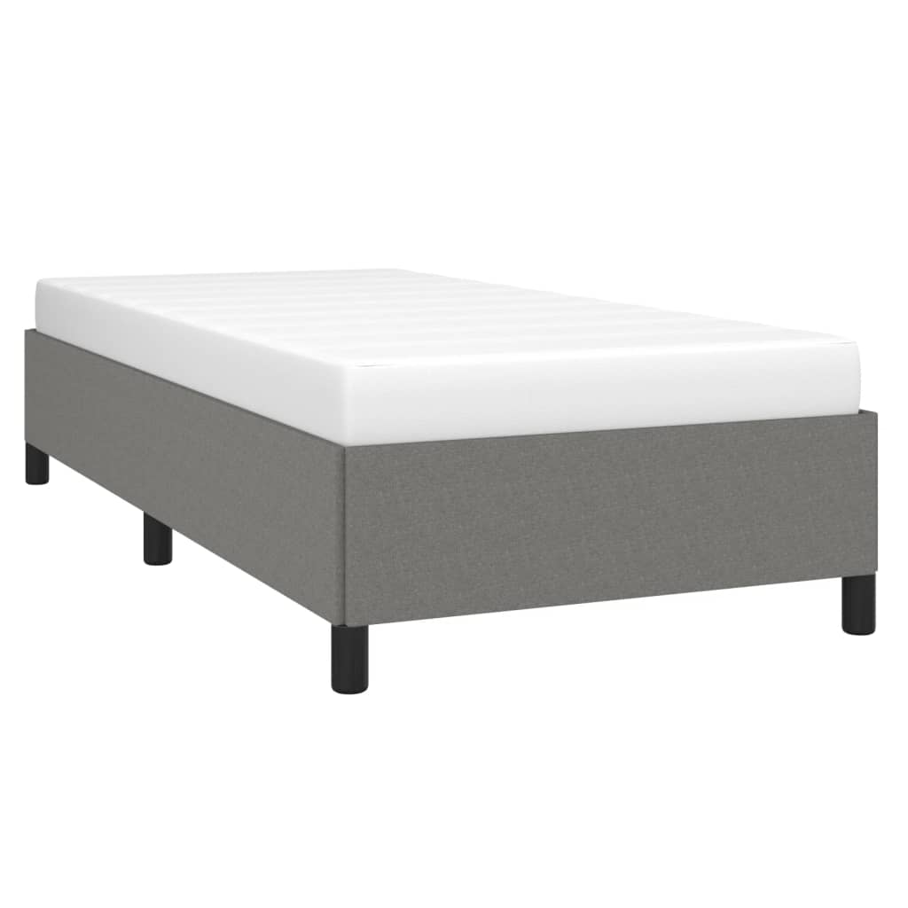 vidaXL Bedframe zonder matras 90x190 cm stof donkergrijs Single afbeelding