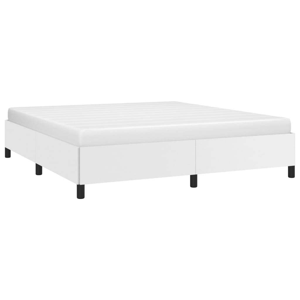 vidaXL Bed Frame White 180x200 cm Super King Faux Leather