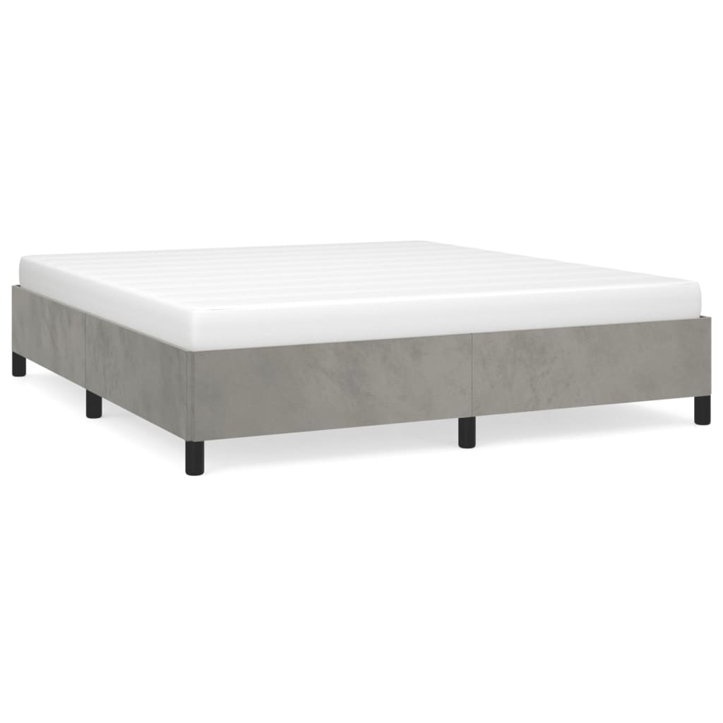 Bed Frame Light Grey 135x190 cm 4FT6 Double Velvet - Image 2