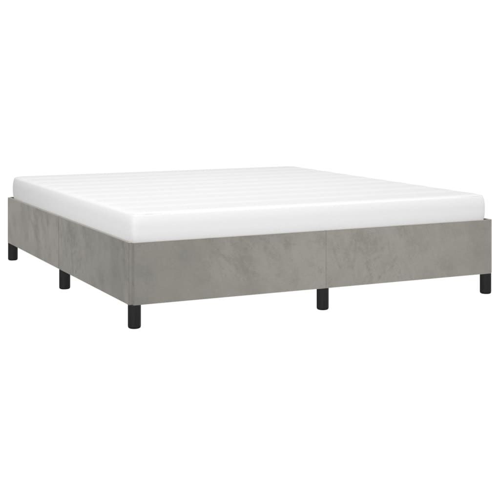 Bed Frame Light Grey 135x190 cm 4FT6 Double Velvet - Image 3