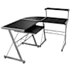 vidaXL nurga arvutilaud, must, 132 x 112 x 99 cm, tehispuit