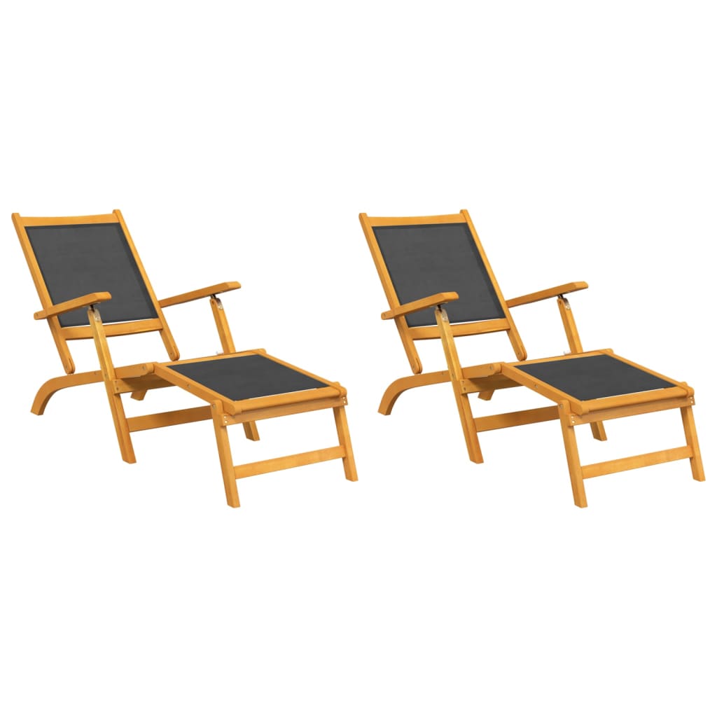 Skládací zahradní židle 2 ks masivní akáciové dřevo a textilen