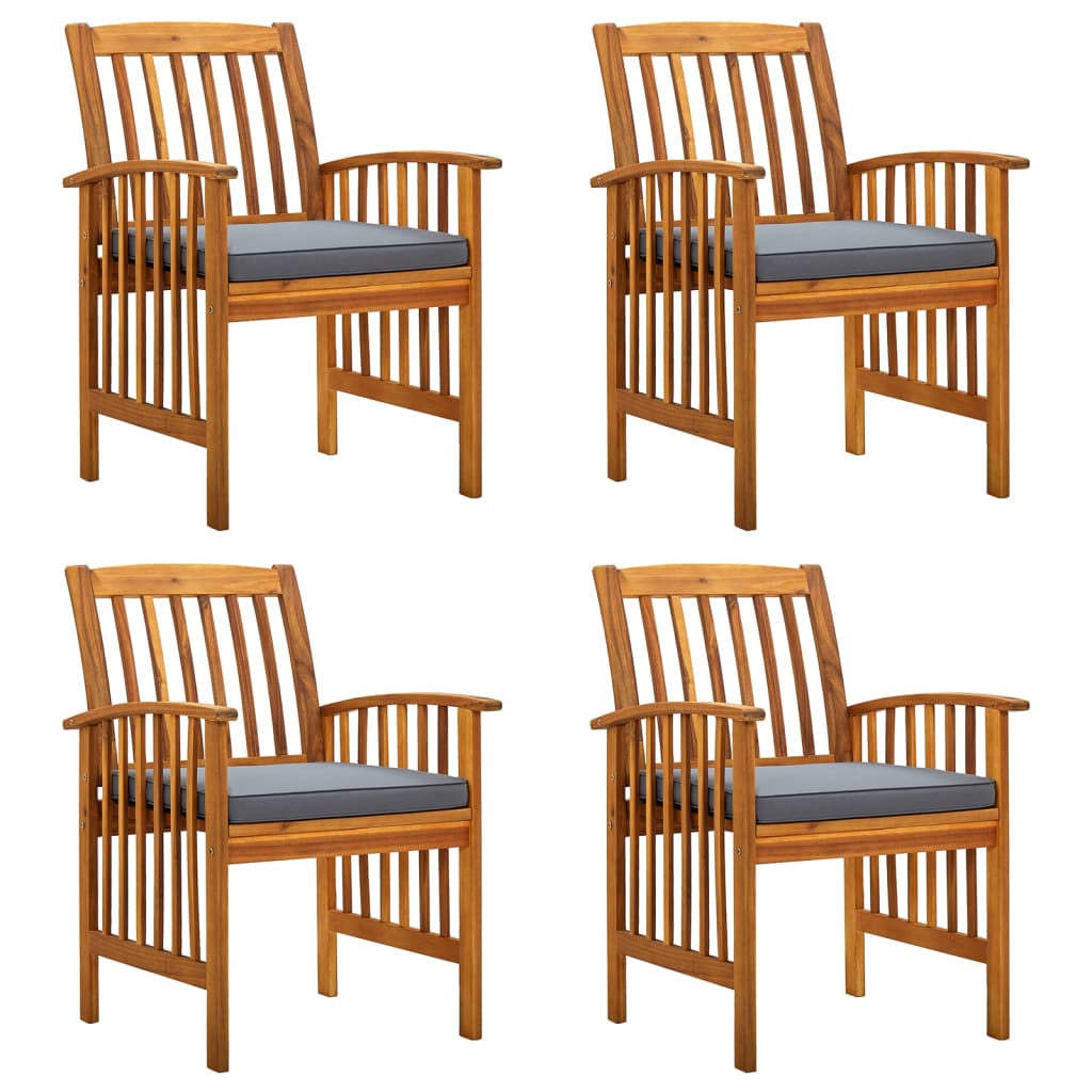 Image of vidaXL Garden Dining Chairs 4 pcs with Cushions Solid Wood Acacia
