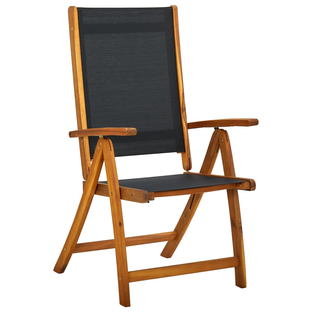 vidaXL Tuinstoelen inklapbaar 4 st massief acaciahout en textileen afbeelding
