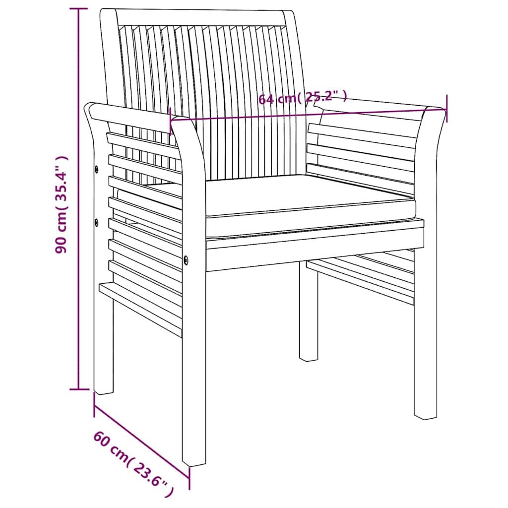 5-delige Tuinset met kussens massief acaciahout image 15
