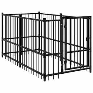 vidaXL koeraaedik, must, 193,5 x 97 x 100 cm, teras