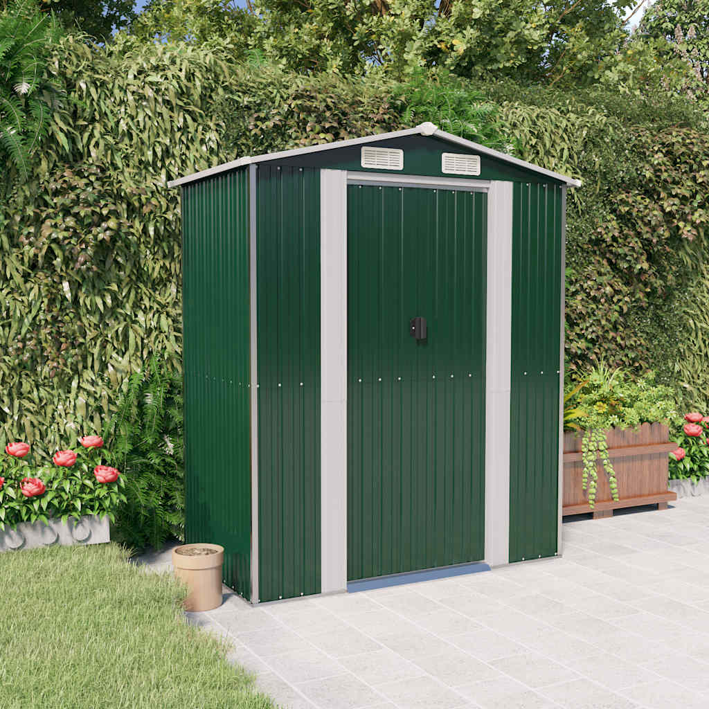 Spacious Galvanized Steel Garden Shed with Lockable Door vidaXL - Picture 21 of 40