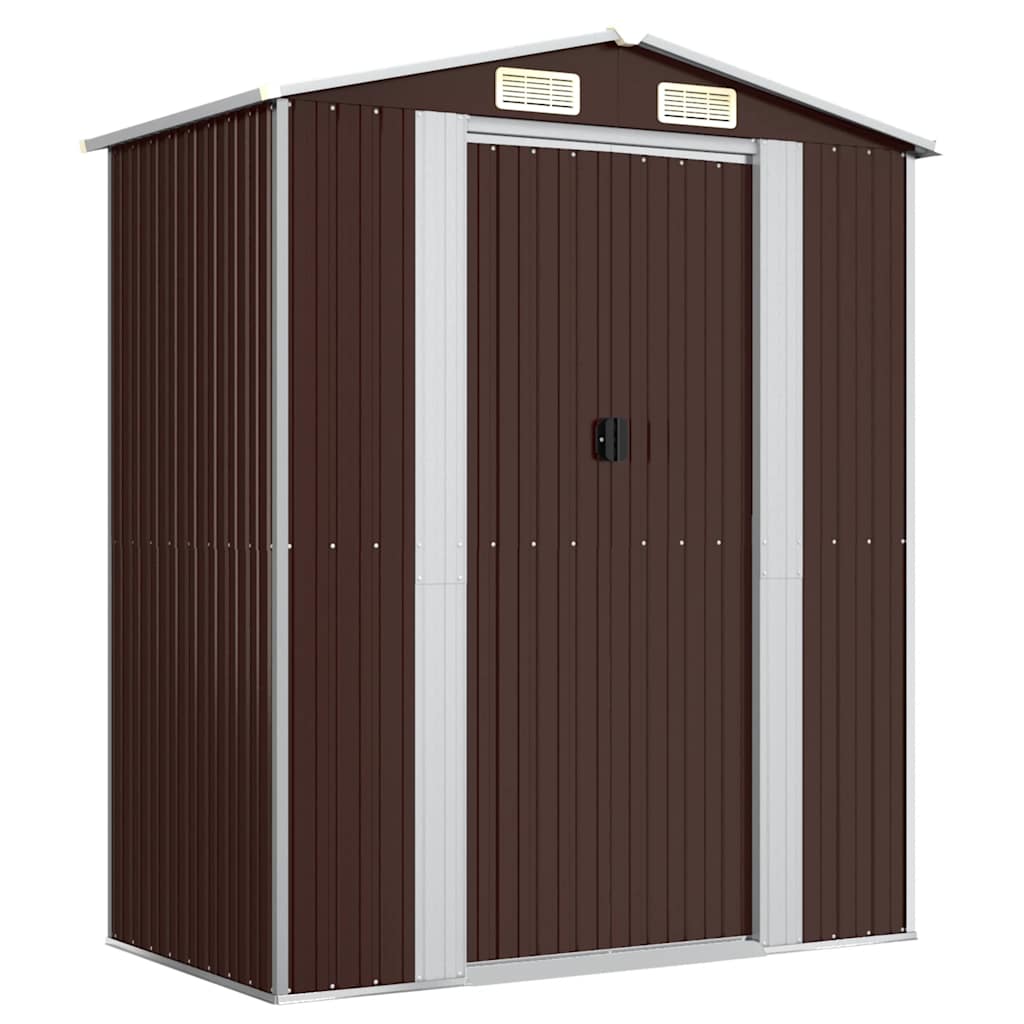 Spacious Galvanized Steel Garden Shed with Lockable Door vidaXL - Picture 13 of 40