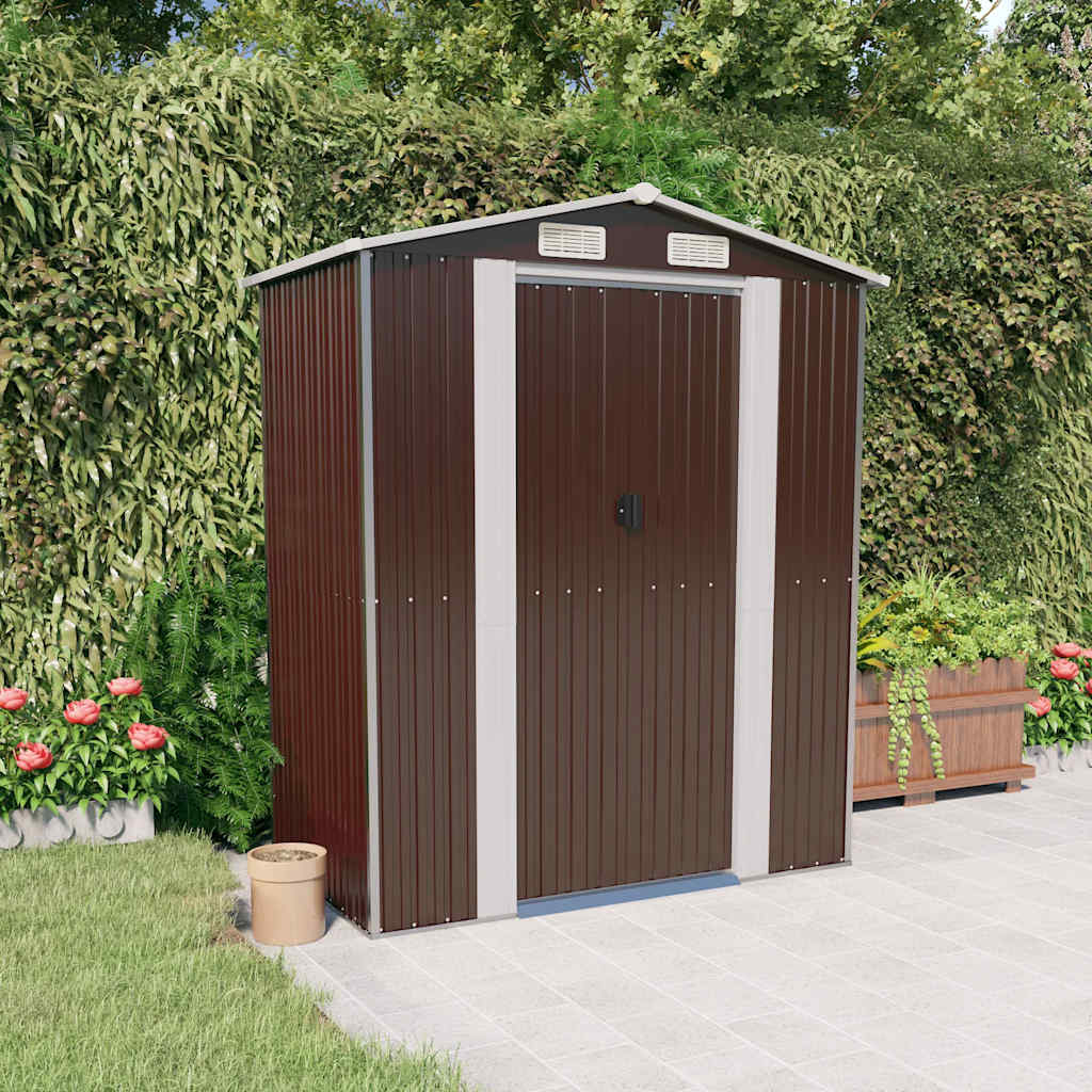 Spacious Galvanized Steel Garden Shed with Lockable Door vidaXL - Picture 14 of 40