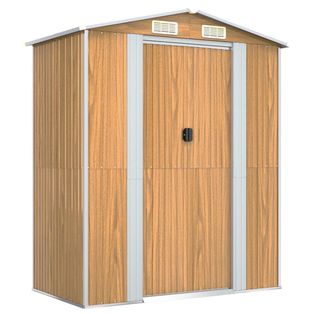 Spacious Galvanized Steel Garden Shed with Lockable Door vidaXL - Picture 27 of 40