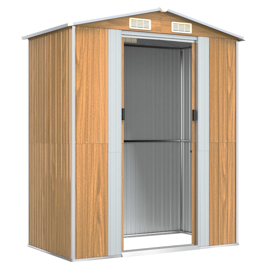 Spacious Galvanized Steel Garden Shed with Lockable Door vidaXL - Picture 33 of 40