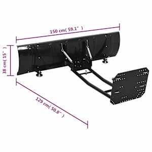 Sněhová radlice pro ATV 150 x 38 cm černá - obrázek 10
