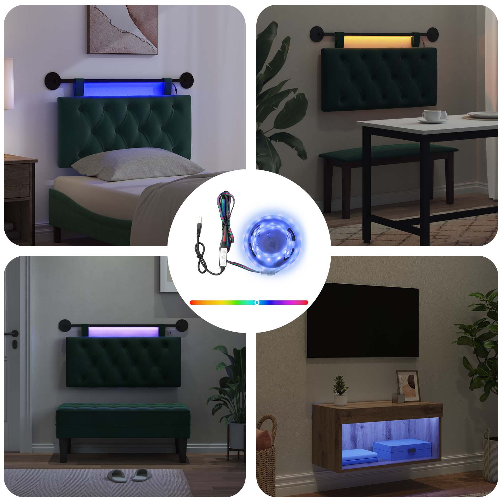 vidaXL LED Streifen mit LED-Lichtleisten Schwarz 180 cm SMD5050