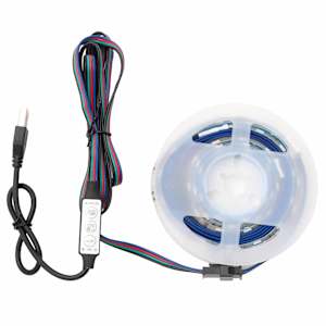 vidaXL LED Ribad LED-ribadega Must 180 cm SMD5050