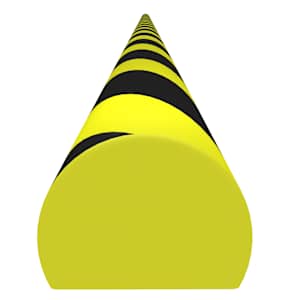 vidaXl nurgakaitse, kollane ja must, 4 x 3 x 100 cm, PU