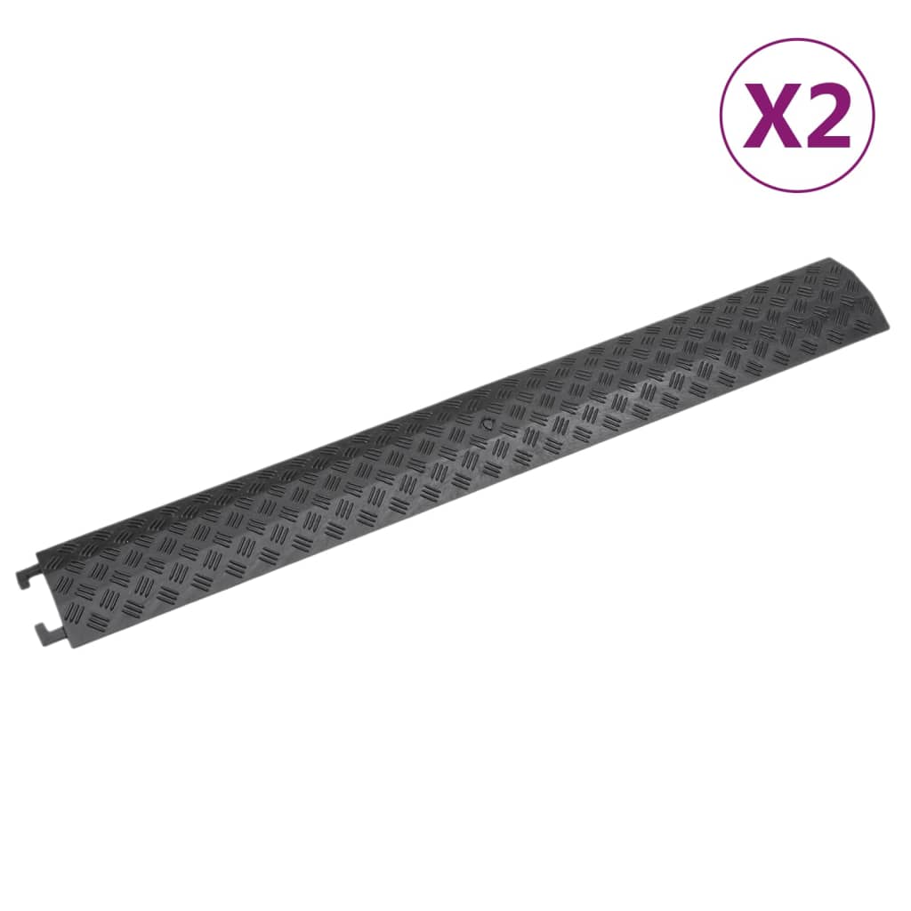 vidaXL Rampe de protecție pentru cablu, 2 buc., negru, 98,5 cm
