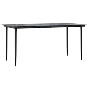 vidaXL aia s&ouml;&ouml;gilaud, must, 160x80x74cm, teras ja karastatud klaas