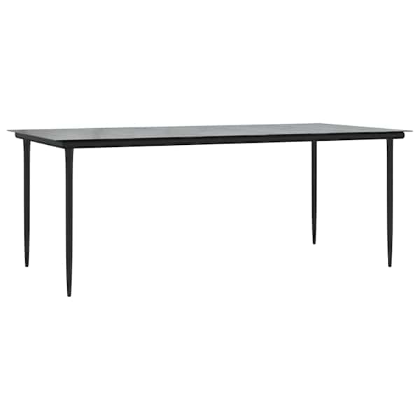 vidaXL aias&ouml;&ouml;gilaud, must, 200 x 100 x 74 cm, teras ja karastatud klaas