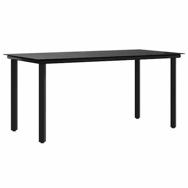 vidaXL aia s&ouml;&ouml;gilaud, must, 160x80x74cm, teras ja karastatud klaas