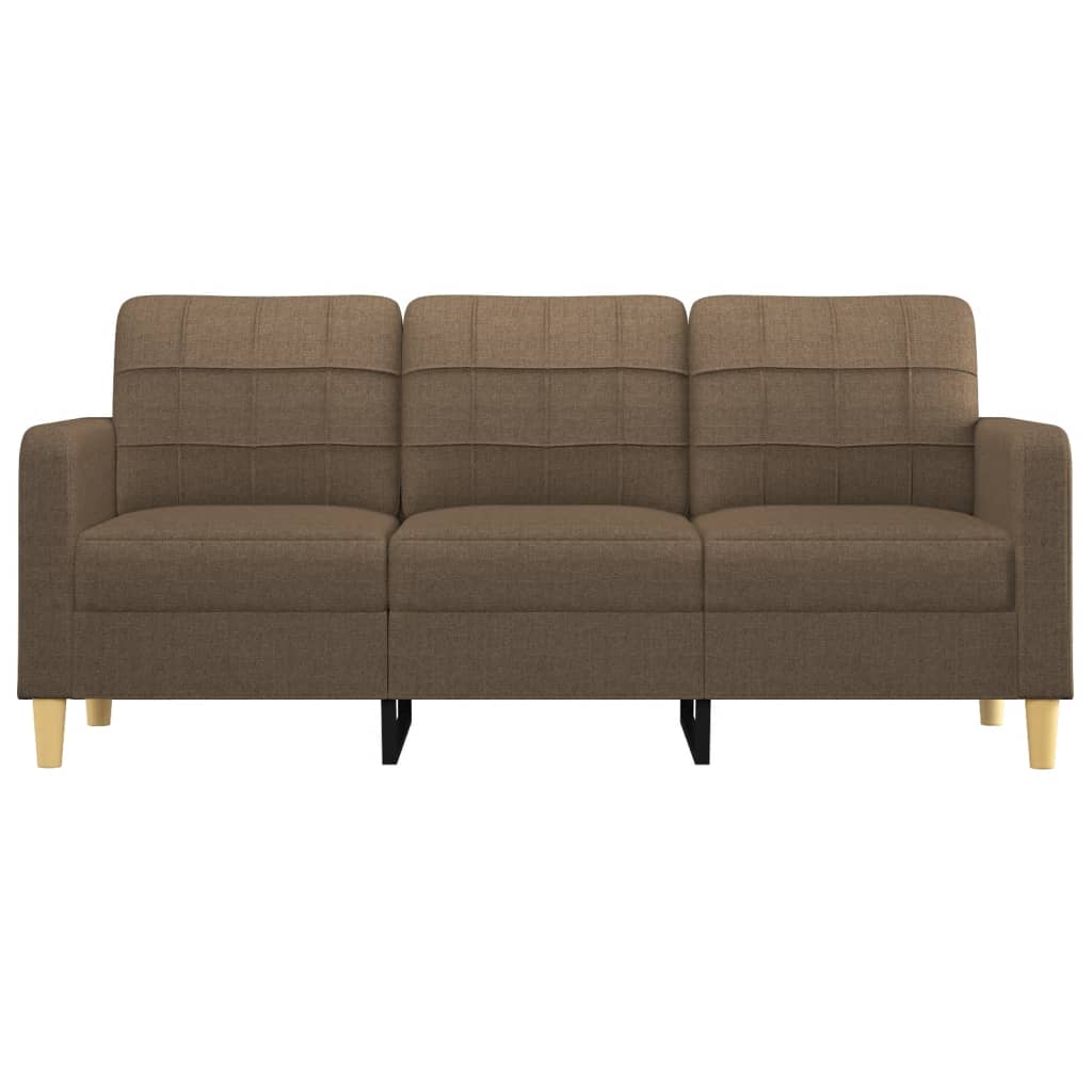 vidaXL Trivietė sofa, rudos spalvos, 180cm, audinys