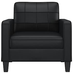 vidaXL Krėslas, juodos spalvos, 60cm, dirbtinė oda