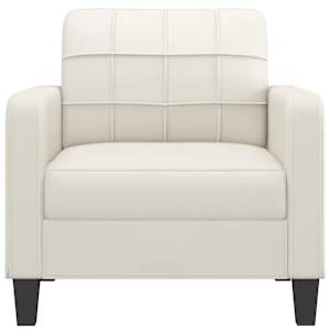 vidaXL Krėslas, kreminės spalvos, 60cm, dirbtinė oda