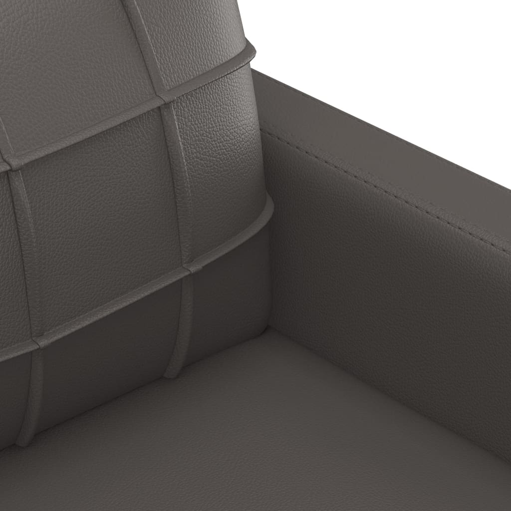 Canapea de o persoană, gri, 60 cm, piele ecologică