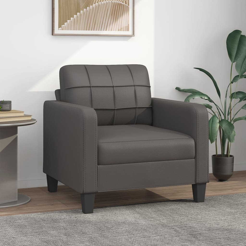 vida XL Sessel Grau 60 cm Kunstleder