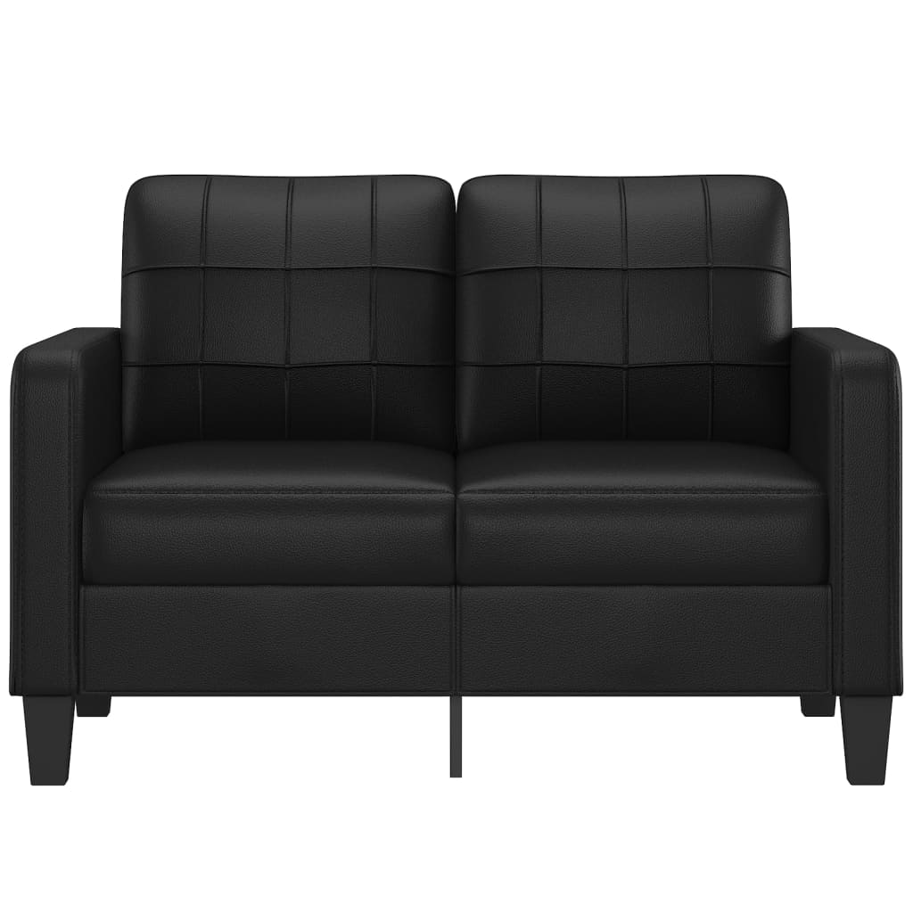 vidaXL 2-osobowa sofa, czarna, 120 cm, sztuczna skóra