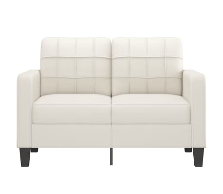 vidaXL Dvivietė sofa, kreminės spalvos, 120cm, dirbtinė oda