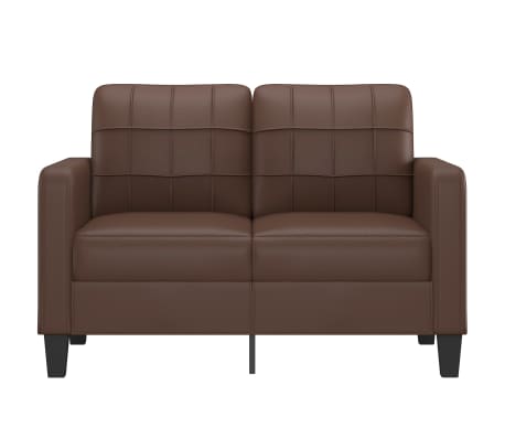 vidaXL Dvivietė sofa, rudos spalvos, 120cm, dirbtinė oda