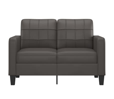 vidaXL Dvivietė sofa, pilkos spalvos, 120cm, dirbtinė oda