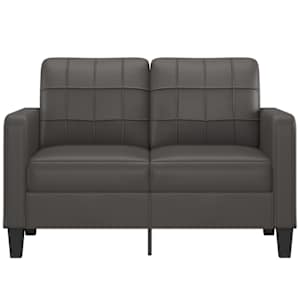 vidaXL Dvivietė sofa, pilkos spalvos, 120cm, dirbtinė oda