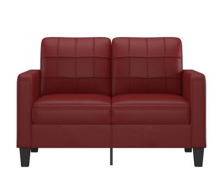vidaXL Dvivietė sofa, raudonojo vyno spalvos, 120cm, dirbtinė oda