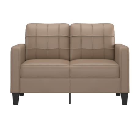 vidaXL Dvivietė sofa, kapučino spalvos, 120cm, dirbtinė oda