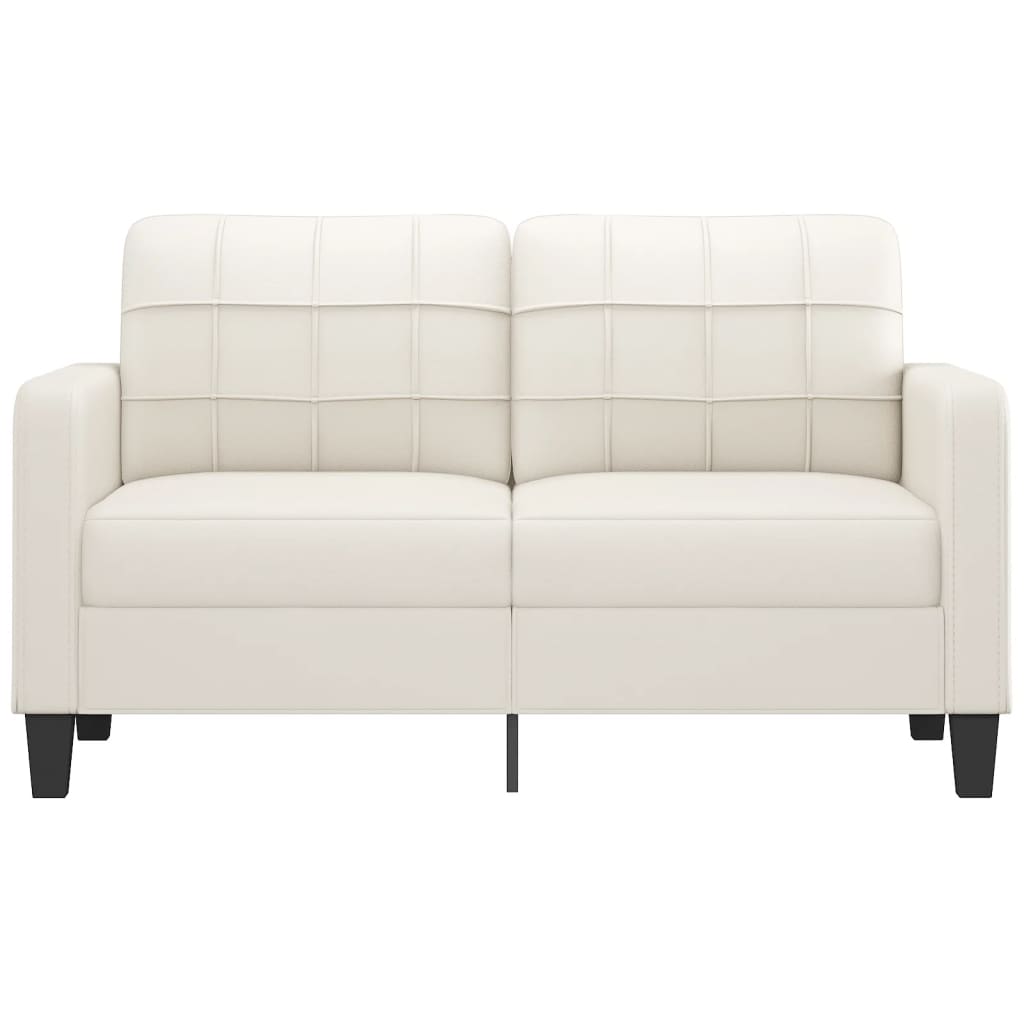 vidaXL 2-osobowa sofa, kremowy, 140 cm, sztuczna skóra