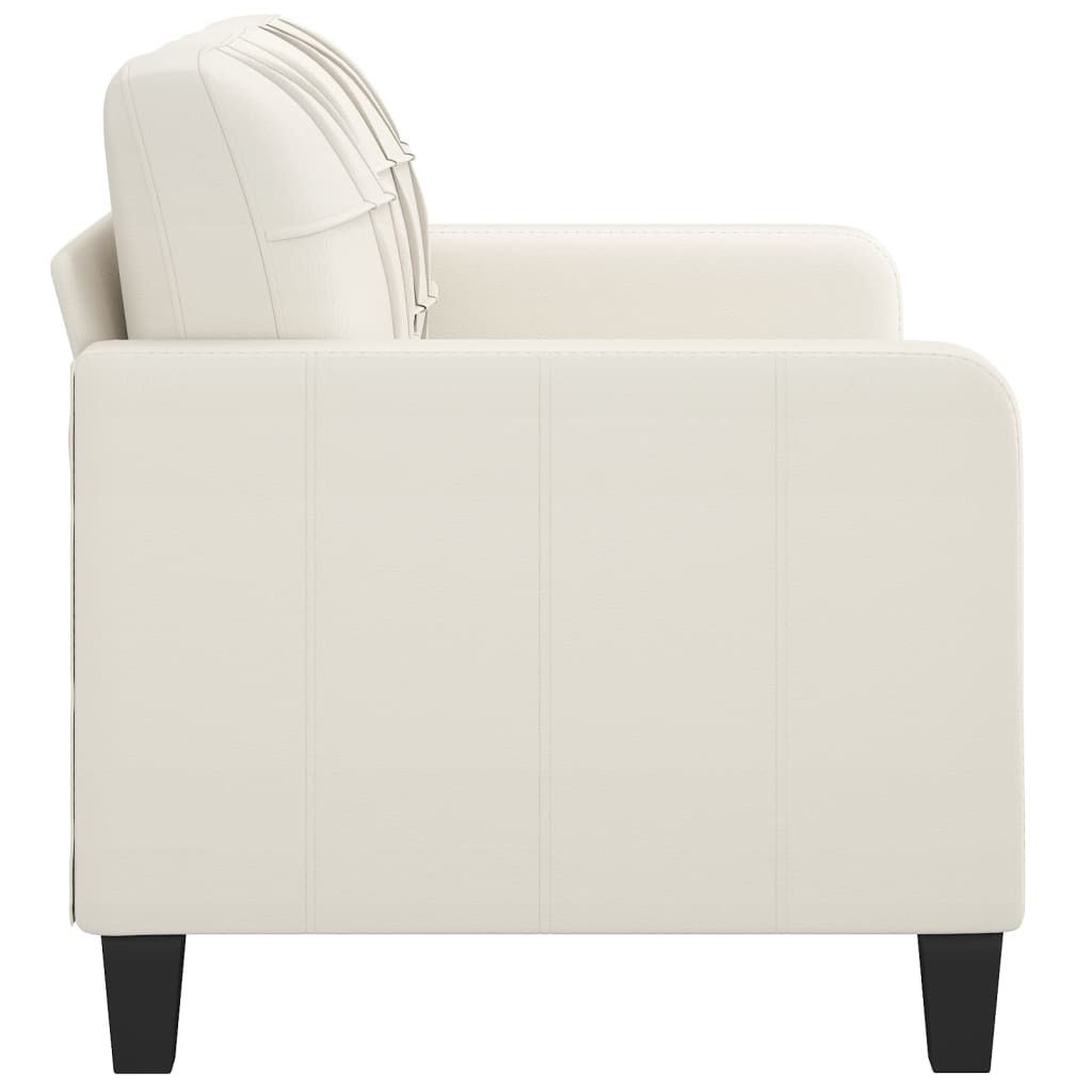 2-Sitzer-Sofa Creme 140 cm Kunstleder | Stepinfit.de