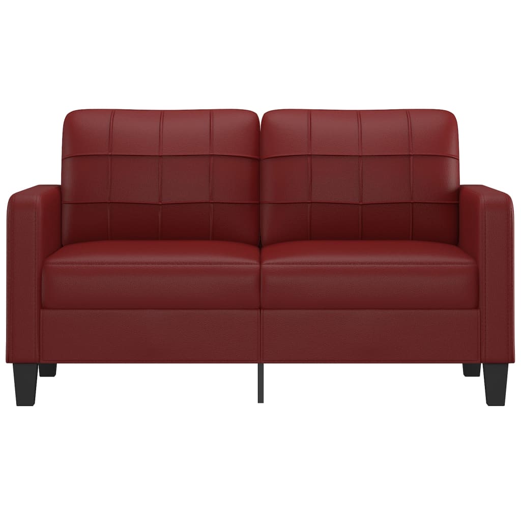 vidaXL 2-osobowa sofa, winna czerwień, 140 cm, sztuczna skóra
