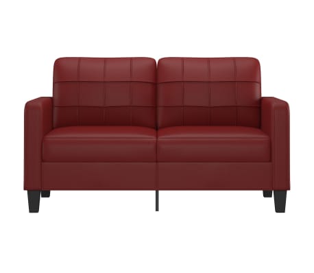 vidaXL 2-osobowa sofa, winna czerwień, 140 cm, sztuczna skóra
