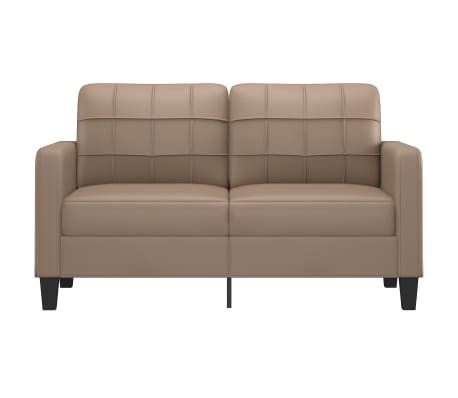 vidaXL Dvivietė sofa, kapučino spalvos, 140cm, dirbtinė oda